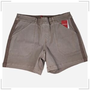 SPANX Dusty Taupe Cargo Shorts with Side Trim